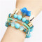 B-0970 Set of 3 Bracelets Acrylic Beads Shell Alloy Cloth Flower Bracelet for Woman Bracelet&Bangle