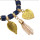 B-0972 3Pcs/Set Fashion Acrylic Wood Beaded Bracelets with Heart Leaf Pendant Women Boho Party Jewelry