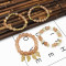 B-0973 4Pcs/Set Fashion Beaded Bracelets with Leaf Pendant Women Boho Party Jewelry