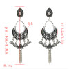 E-5314 Vintage Silver Gold Color Zamak Gypsy Indian Bells Long Tassel Statement Earrings For Women Boho Jewelry