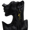 E-5313 Vintage Gold Rhinestone Dragonfly Pendant Long Drop Earrings for Women Boho Party Jewelry