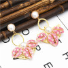 E-5315  5 Colors Fashion Youth Rattan Pearl Sea Shell Beach Earrings Drop Dangle Earring for Woman