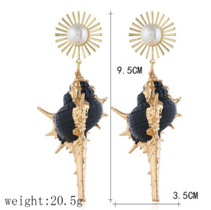 E-5318  7 Colors Natural Sea Conch Shell Pearl Drop Dangle Earrings for Woman Boho Summer Beach Jewelry