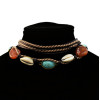 N-7234  2 Style Ethnic Beach Natural Sea Shell Rope Chain Necklace Choker For Women Jewerly