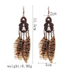 E-5320  2 Styles Vintage Bronze Alloy Feather National Style Earring for Woman Jewellry Bohemian Jewelry