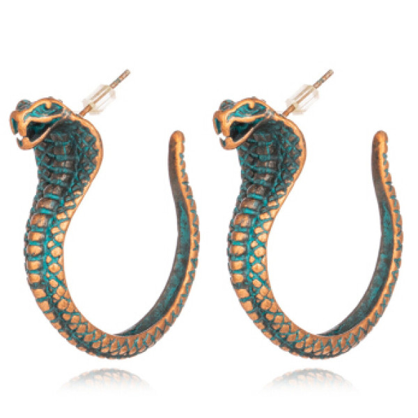 E-5321 2 Styles Vintage Bronze Snake Eagle Shape Earrings for Women Boho Punk Party Jewelry