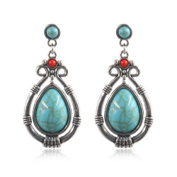 E-5322 Arriva Bohemian Dangle Drop Women shaped Turquoise Earrings for Women Jewelry