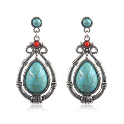 E-5322 Arriva Bohemian Dangle Drop Women shaped Turquoise Earrings for Women Jewelry