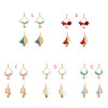 E-5330  5 Colors Sea Shell Beach Earrings Gravel Tassel Drop Dangle Earring for Woman