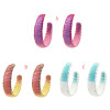 E-5328  3 Colors Hand-Knitted Rattan Round Ear Hanging Simple Jewelry for Woman Jewellry