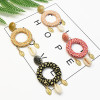 E-5333  4 Color Hand-woven Geometric Circle Drop Dangle Earring Fashion Natural Pearl Sea Shell Beach Earrings for Women