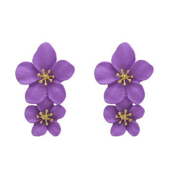 E-5338 5 Colors Cute Romantic Flower Stud Earrings Korean Bohemian Bijoux Jewelry Gift