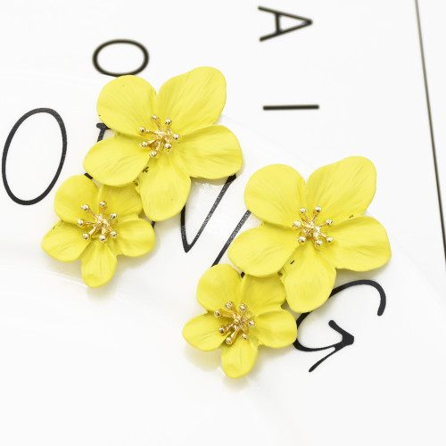 E-5338 5 Colors Cute Romantic Flower Stud Earrings Korean Bohemian Bijoux Jewelry Gift