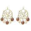 E-5339  2 Colors Trendy Big Gold Metal Natural Sea Shell Pendant Drop Earrings for Women Beach Party Jewelry