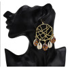 E-5339  2 Colors Trendy Big Gold Metal Natural Sea Shell Pendant Drop Earrings for Women Beach Party Jewelry