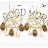 E-5339  2 Colors Trendy Big Gold Metal Natural Sea Shell Pendant Drop Earrings for Women Beach Party Jewelry