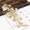 F-0650  Luxuries Crystal Leaf Hairpins Girls Silver Pearls Princess Headpiece Wedding Hair Accessories Gold Barrettes Hairclip