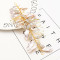 F-0650  Luxuries Crystal Leaf Hairpins Girls Silver Pearls Princess Headpiece Wedding Hair Accessories Gold Barrettes Hairclip