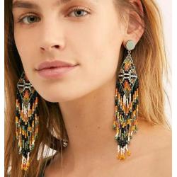 E-5344 *Fashion Acrylic Beads Tassel Drop Earrings Female Bridal Wedding Party Jewelry