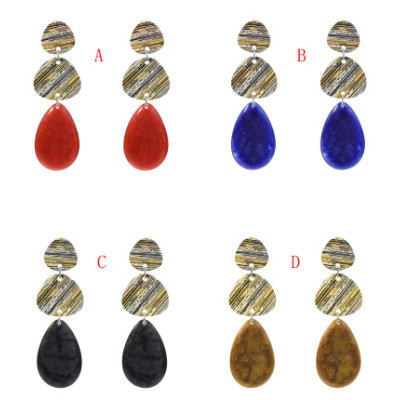 E-5347   4 Colors Fashion Big Acrylic Statement Water Drop Earrings for Women Wedding Party Jewelry