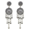 N-7244 Gypsy Turkish Gold Silver Carved Flower Necklace Earrings Sets Women's Tassels Pendant Jewelry Sets