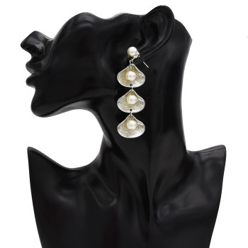 E-5353  2 Colors  Bohemia Pearl Earrings Sea Shell Beach Earrings Drop Dangle Earring for Woman