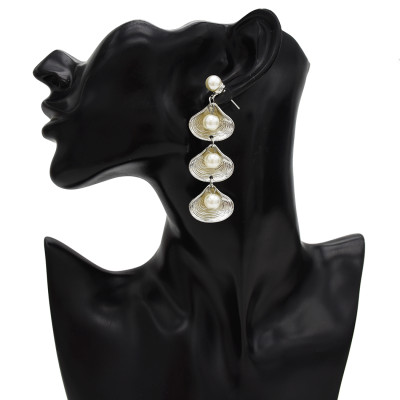 E-5353  2 Colors  Bohemia Pearl Earrings Sea Shell Beach Earrings Drop Dangle Earring for Woman