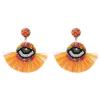 E-5358  Beaded Eye Thread Drop Dangle Earrings Statement Handmade Bohemian Jewelry