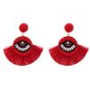 E-5358  Beaded Eye Thread Drop Dangle Earrings Statement Handmade Bohemian Jewelry