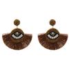 E-5358  Beaded Eye Thread Drop Dangle Earrings Statement Handmade Bohemian Jewelry