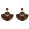 E-5358  Beaded Eye Thread Drop Dangle Earrings Statement Handmade Bohemian Jewelry