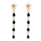 E-5357  Elegant Flower Pearl Crystal Long Drop Earrings for Women Bridal Wedding Party Jewelry