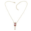 N-7250   3 Styles Gold Alloy Rhinestone Star Key Heart-shaped Pendant Necklaces for Women Wedding Party Jewelry Gift