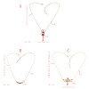N-7250   3 Styles Gold Alloy Rhinestone Star Key Heart-shaped Pendant Necklaces for Women Wedding Party Jewelry Gift