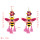 E-5374   3 Colors Handmade Cute Bee Shape Cotton Thread Drop Earrings for Women Summer Party Jewelry