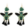 E-5374   3 Colors Handmade Cute Bee Shape Cotton Thread Drop Earrings for Women Summer Party Jewelry