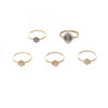 R-1506   5pcs/set New fashion Gold Plated Rhinestone Beads Midi Finger Ring Sets  Ethnic Women Girls Rings