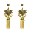 E-5379  Indian Vintage Gold Silver Long Tassel Statement Jhumka Earrings For Women Ethnic Party Jewelry