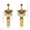 E-5379  Indian Vintage Gold Silver Long Tassel Statement Jhumka Earrings For Women Ethnic Party Jewelry
