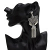 E-5379  Indian Vintage Gold Silver Long Tassel Statement Jhumka Earrings For Women Ethnic Party Jewelry