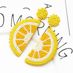 E-5378  Creative Fruit Lemon Earrings Summer Cool Beach Party Earrings Women's Gifts