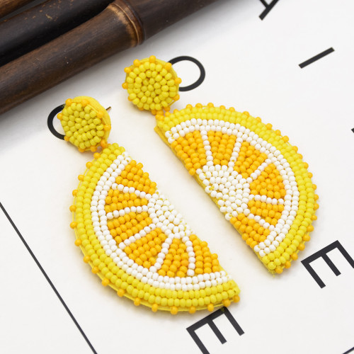 E-5378  Creative Fruit Lemon Earrings Summer Cool Beach Party Earrings Women's Gifts