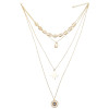 N-7253 New Fashion Multi-layer Gold Metal Geometric Shell Pendant Necklaces For Women Party Summer Jewelry