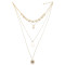 N-7253 New Fashion Multi-layer Gold Metal Geometric Shell Pendant Necklaces For Women Party Summer Jewelry