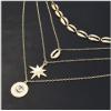 N-7253 New Fashion Multi-layer Gold Metal Geometric Shell Pendant Necklaces For Women Party Summer Jewelry