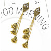 E-5380 Vintage Silver Gold Zamak Long Tassel Rhinestone Statement Earrings For Women Boho Gypsy Indian Jewelry