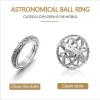 R-1508 2 Colors Romantic Astronomical Sphere Ball Ring Cosmic Finger Ring Couple Lover Gift