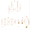 E-5383  3 Style Simple Hoop Earrings For Women Hollow Round Circle Earrings With Heart Earrings Golden Color Jewelry