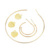 E-5383  3 Style Simple Hoop Earrings For Women Hollow Round Circle Earrings With Heart Earrings Golden Color Jewelry