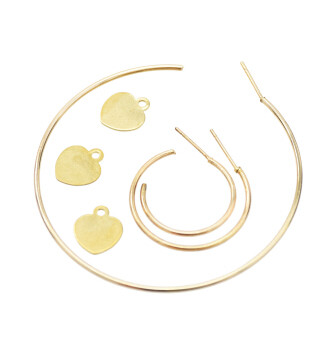 E-5383  3 Style Simple Hoop Earrings For Women Hollow Round Circle Earrings With Heart Earrings Golden Color Jewelry
